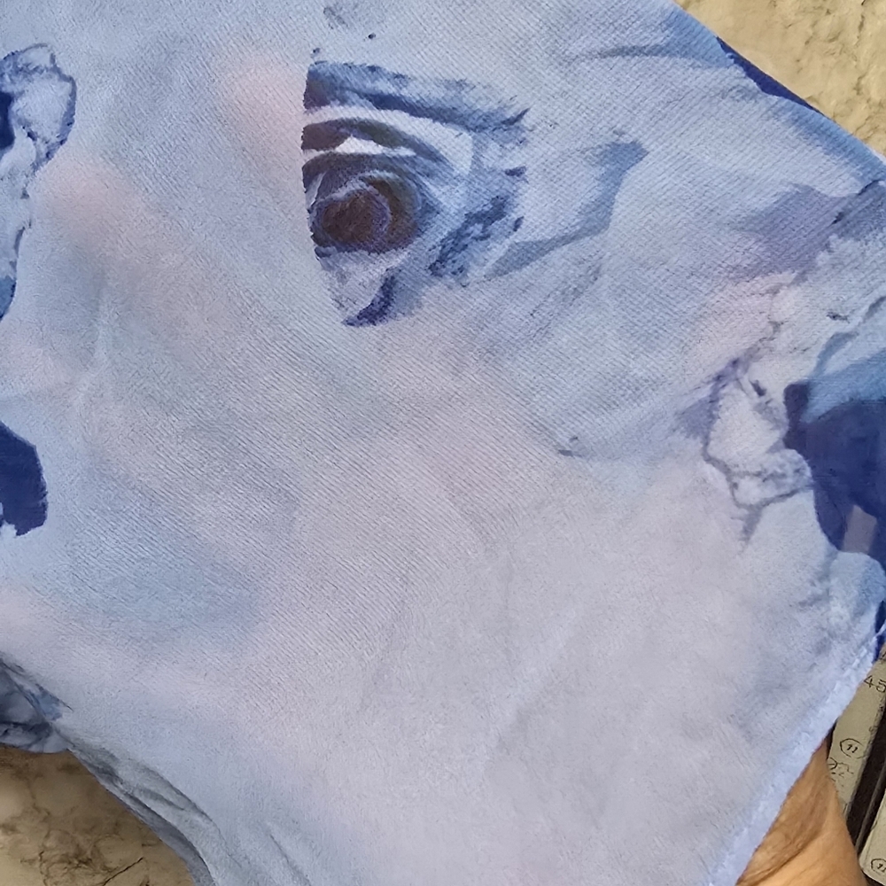 Alfani | Women's | Blue | Sheer | Floral Blouse With Attached Blue Cami | Size M - Picture 5 of 6